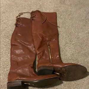 CAMEL COLOR VINCE CAMUTO LEATHER BOOTS